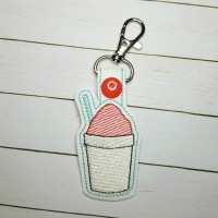 Snoball Snap Tab Key Fob Embroidery Design